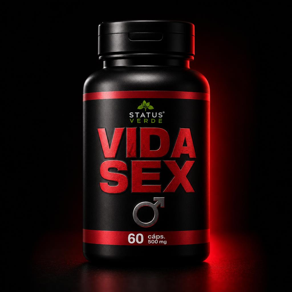 Frasco do suplemento VIDA SEX 500mg com 60 cápsulas